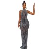 See Through Women Sexy Backless Hot Diamond Elegant Party Dress X5259