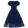 Lace Puffy Sleeves Night For Ladies Single Row Buttons Dresses CD1790
