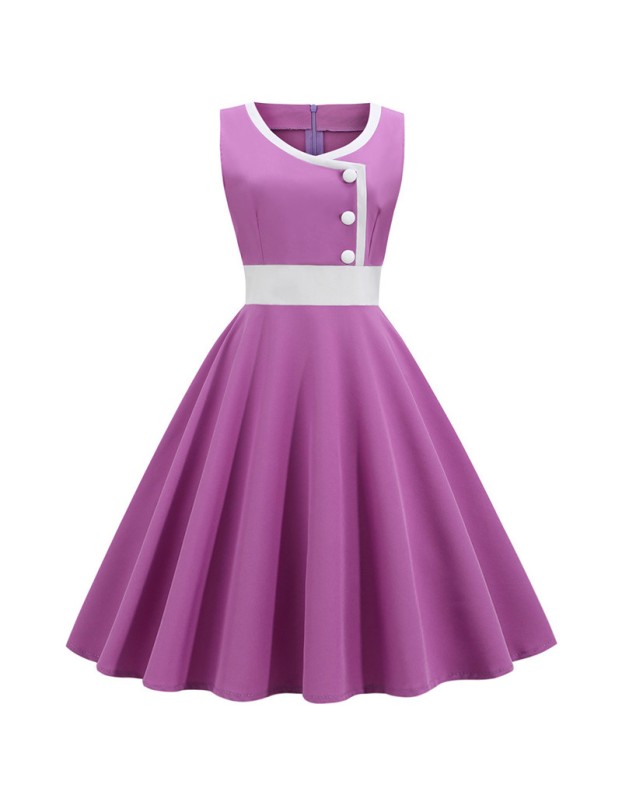 Round Neck Sleeveless Four Colors Elegant Ladies Party Dress JY15121