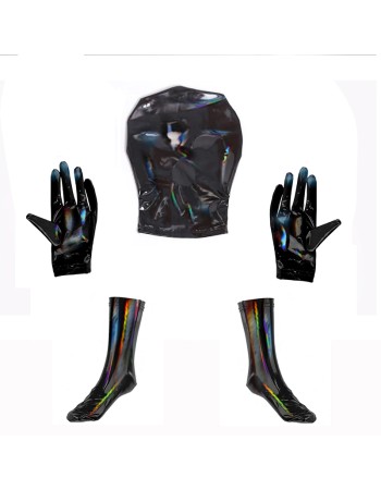 Mens Sexy PVC Leather Bodysuit Wet Look Bottom Crotch Zip Full Coat Zentai Tight Catsuit Jumpsuits XX6919