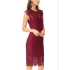 Solid Color Temperament Round Neck Sexy Lace Slim And Hip Wrap Pencil Dress CD127