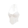 White Women Bustier Neckline Lace Sexy Fishbone Light Luxury Thin Shapewear Top Strap Corset AM22059