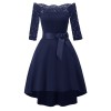 3/4 Sleeve Lace Ball Gown Wedding Bridal Dovetail Vintage Dress CD1613-1