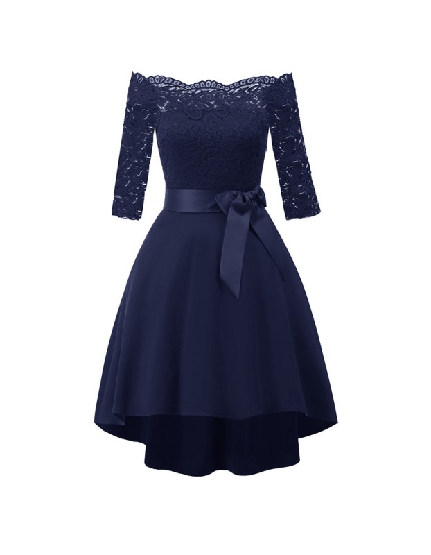3/4 Sleeve Lace Ball Gown Wedding Bridal Dovetail Vintage Dress CD1613-1