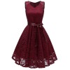 Big Swing Mesh Sexy Women Lace Modest  V-Neck Evening Dresses CD1592