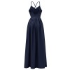 Sexy Backless Cross Slip Black Maxi Dresses Women Lady Elegant CD1686