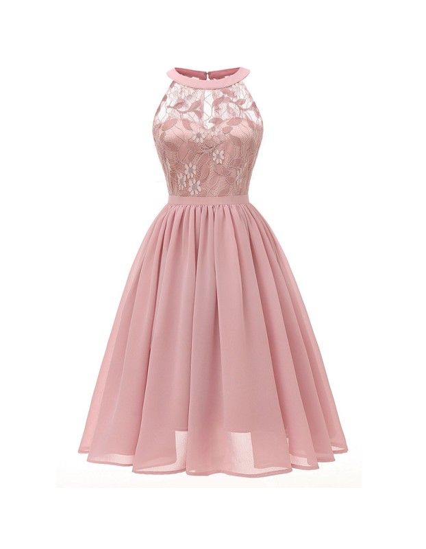 Elegant Wedding Chiffon Halter Women Party Summer Dress Casual CD1645