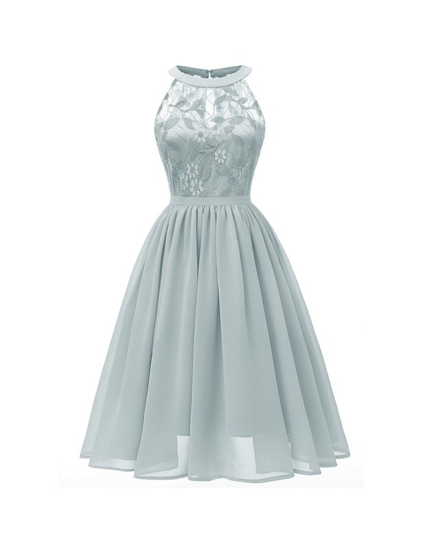 Elegant Wedding Chiffon Halter Women Party Summer Dress Casual CD1645