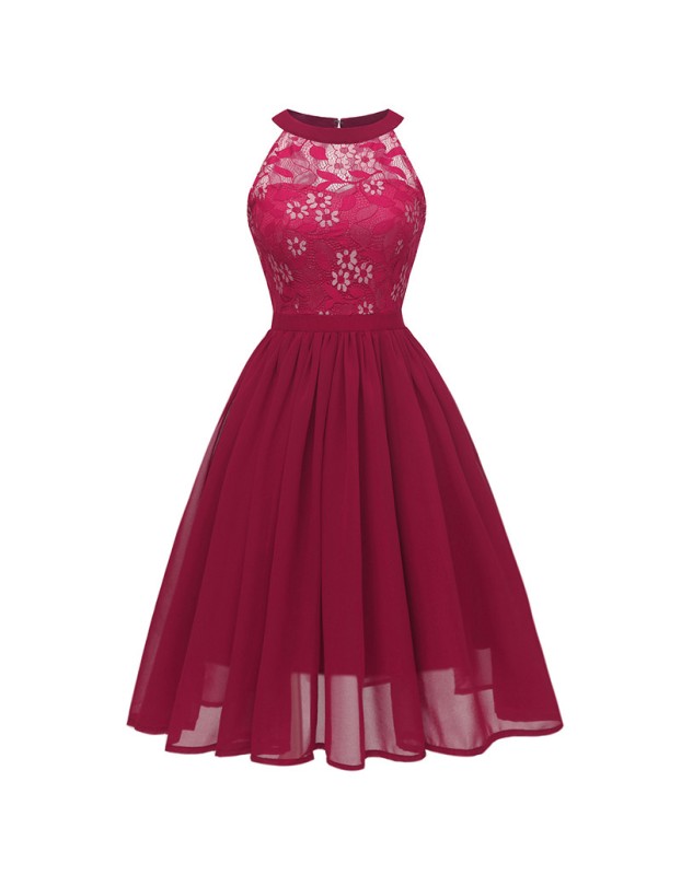 Elegant Wedding Chiffon Halter Women Party Summer Dress Casual CD1645
