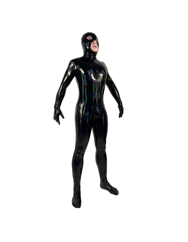 Mens Sexy PVC Leather Bodysuit Wet Look Bottom Crotch Zip Full Coat Zentai Tight Catsuit Jumpsuits XX6919