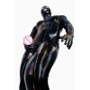 Men's Black Prisoner PU Magic Jumpsuit Fun Role Play Leather Prisoner Costume Cosplay XX1331