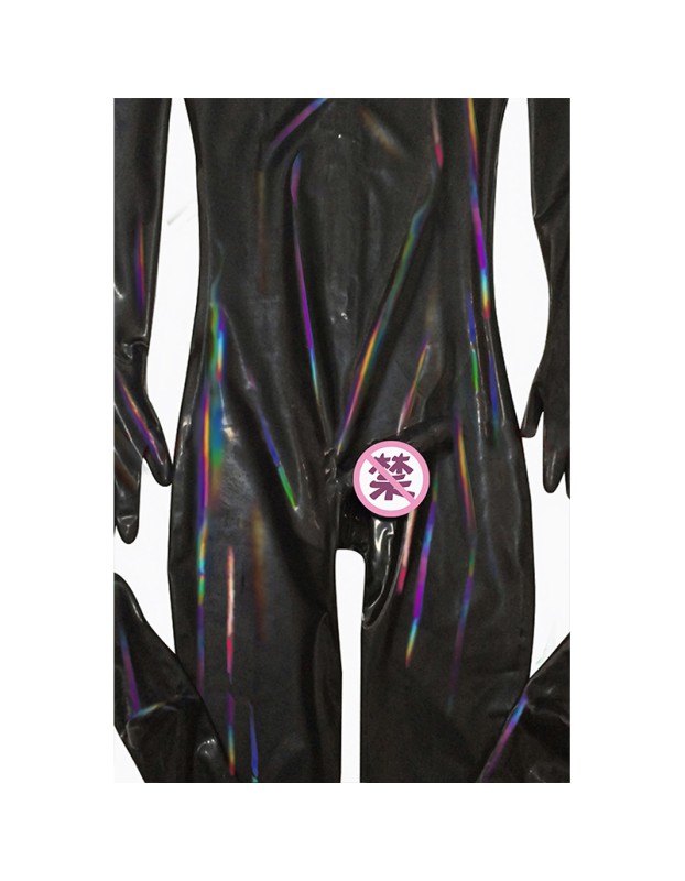 Men's Black Prisoner PU Magic Jumpsuit Fun Role Play Leather Prisoner Costume Cosplay XX1331