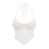 White Women Bustier Neckline Lace Sexy Fishbone Light Luxury Thin Shapewear Top Strap Corset AM22059