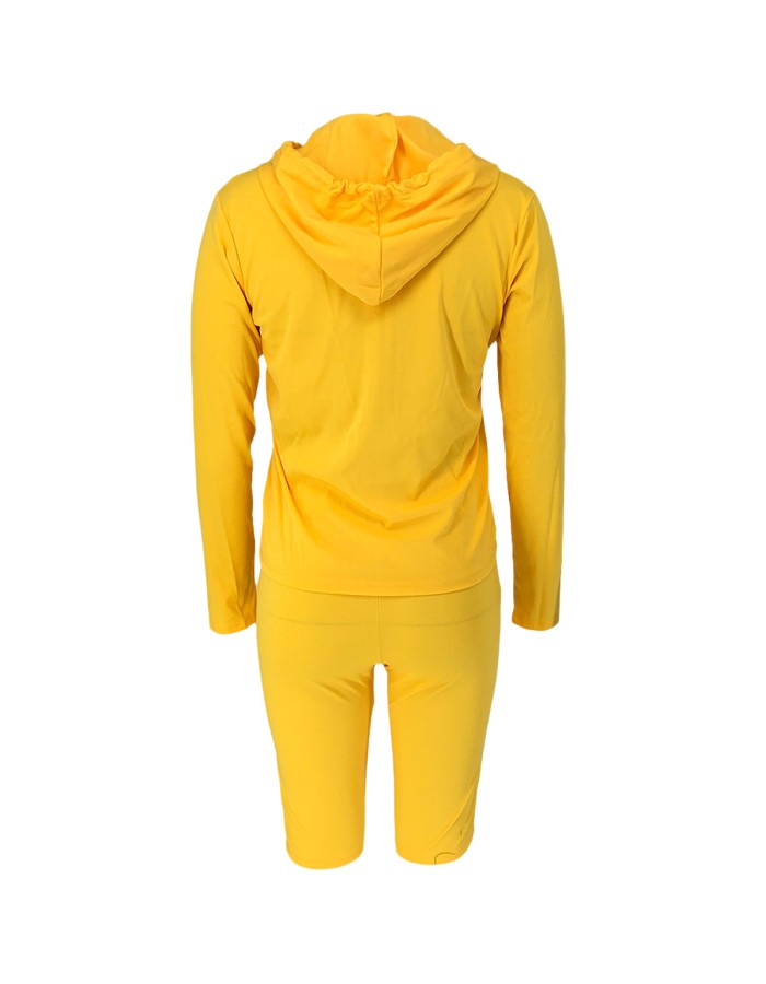 S-2XL hooded zipper sweater tights two-piece sports suit 9253