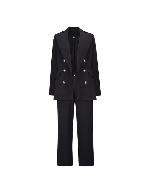 Large Lapel Office Set Casual Straight Long Pants Suit  Blazer Women LQ159