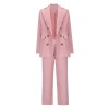 Large Lapel Office Set Casual Straight Long Pants Suit  Blazer Women LQ159