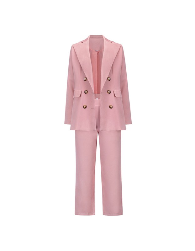 Large Lapel Office Set Casual Straight Long Pants Suit  Blazer Women LQ159