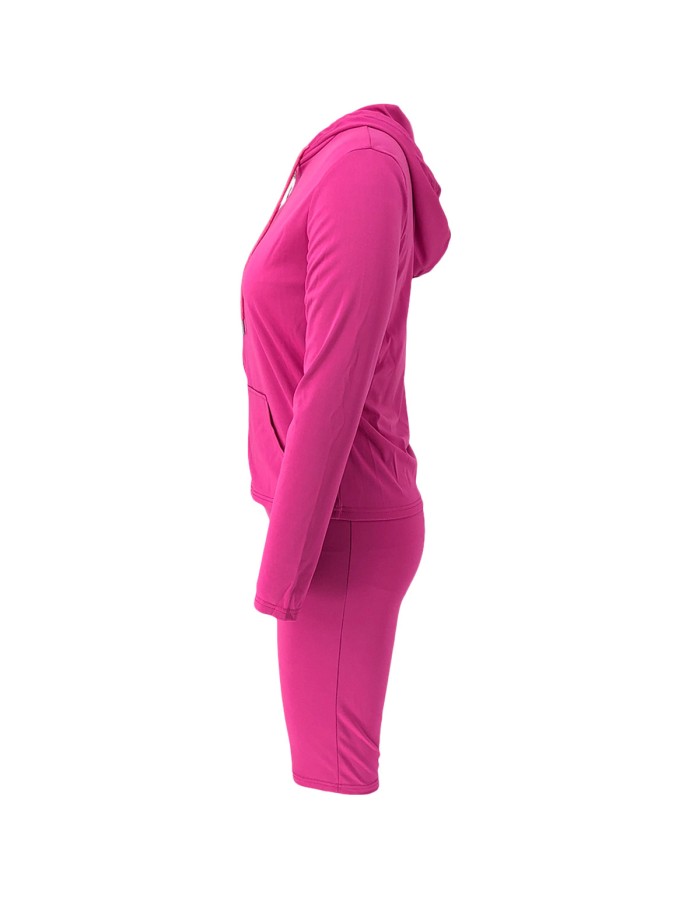 S-2XL hooded zipper sweater tights two-piece sports suit 9253