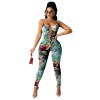 sleeveless bodycon halter top romper jumpsuit M30126