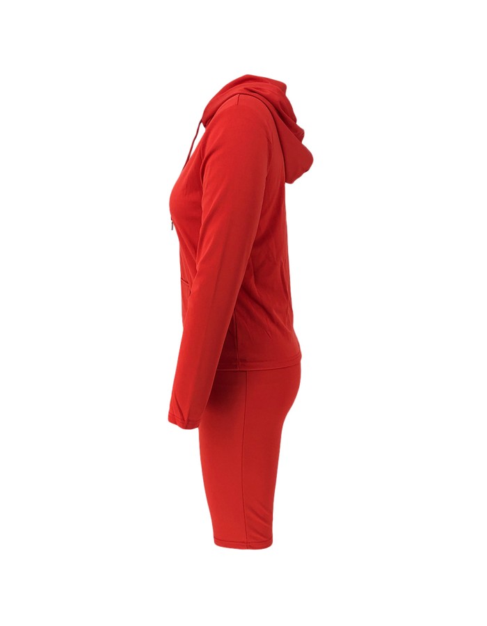 S-2XL hooded zipper sweater tights two-piece sports suit 9253
