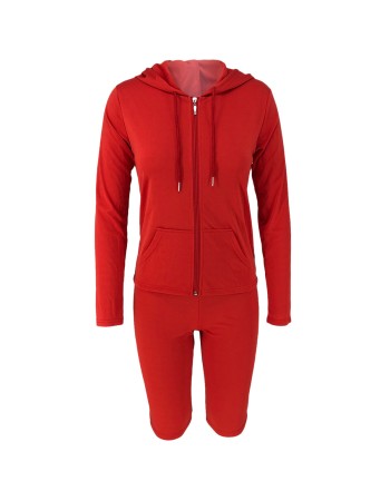 S-2XL hooded zipper sweater tights two-piece sports suit 9253