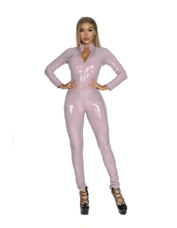 Women Sexy Wetlook Leather Catsuit Zipper Open Crotch Bodysuit XX6783