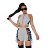 Sleeveless Tops Women Summer Mesh Two Piece Set M043