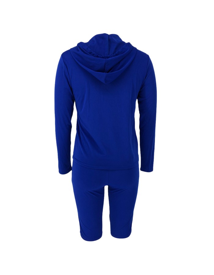 S-2XL hooded zipper sweater tights two-piece sports suit 9253