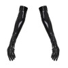 Wholesale Long Mittens Women PVC Black Red Leather Gloves M6825