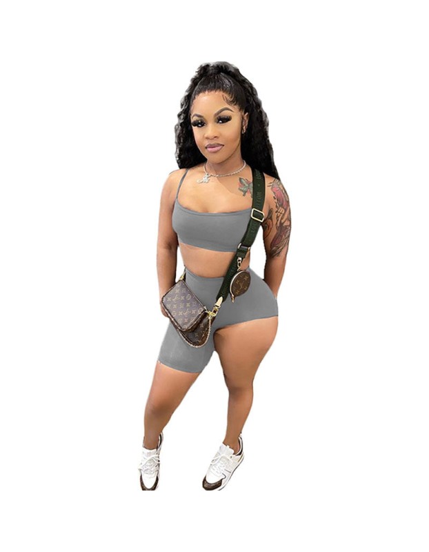 Sling Top Sexy Tube Top And Shorts Set Two Piece Summer M046