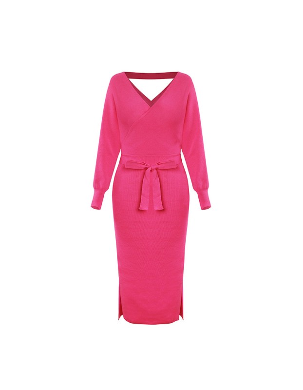 Autumn And Winter Casual Knit Wool Dress Women Clothing DM1902