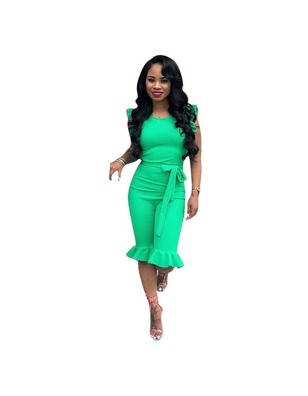 female jumpsuit classy short sleeve jumpsuit M30149