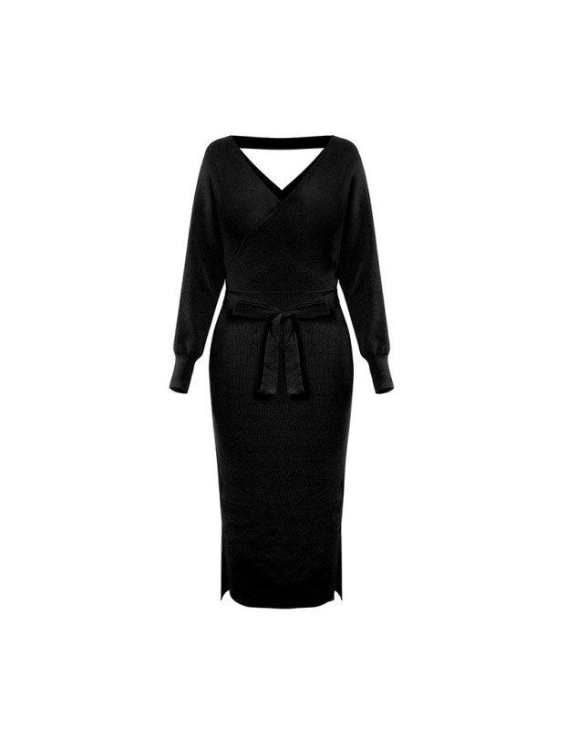 Autumn And Winter Casual Knit Wool Dress Women Clothing DM1902