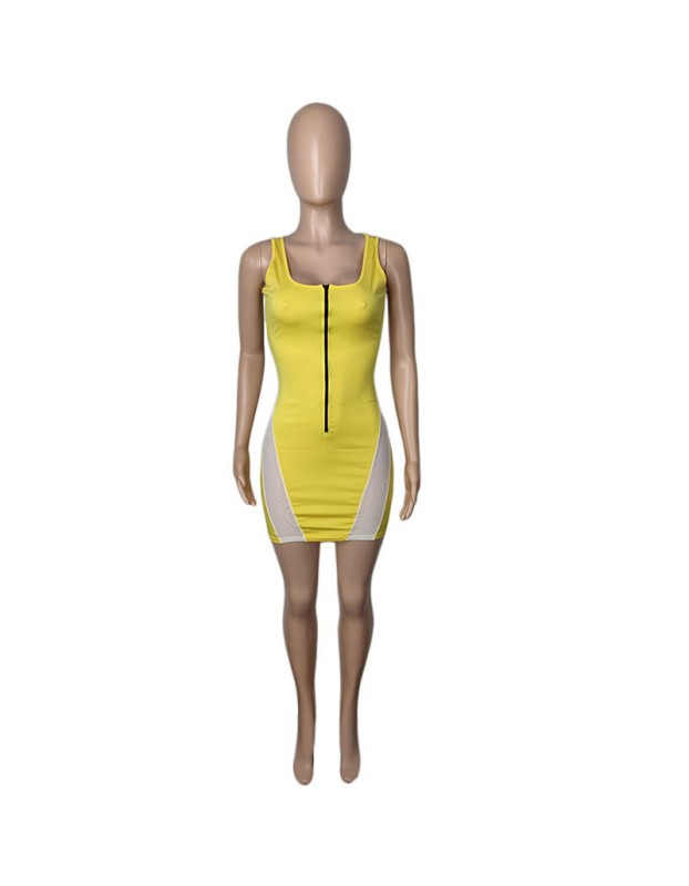 Spliced Sexy Mini Mesh Dress Womens Dresses Fashion M059