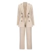 Large Lapel Office Set Casual Straight Long Pants Suit  Blazer Women LQ159