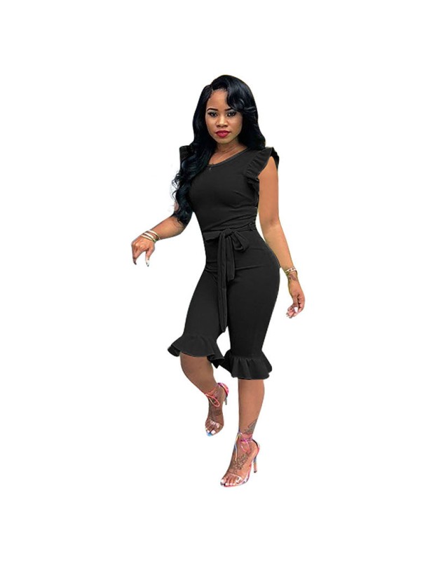 female jumpsuit classy short sleeve jumpsuit M30149