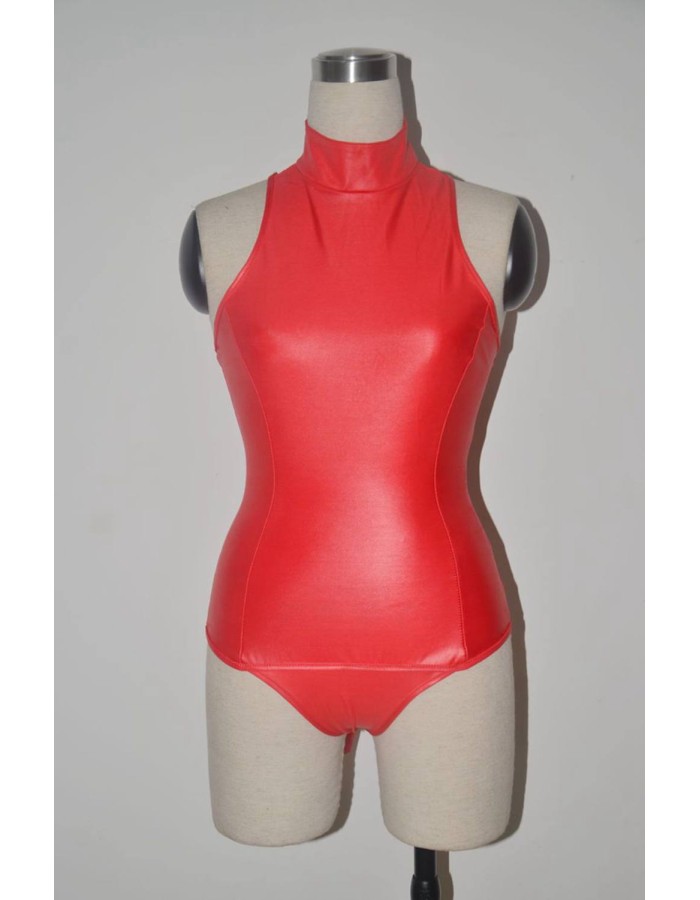 Womens Faux Leather Restraint Hands Sexy Bodysuit XX6650