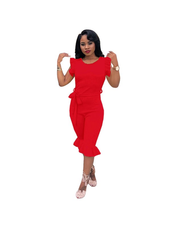 female jumpsuit classy short sleeve jumpsuit M30149