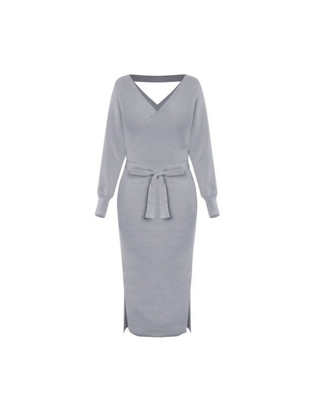 Autumn And Winter Casual Knit Wool Dress Women Clothing DM1902