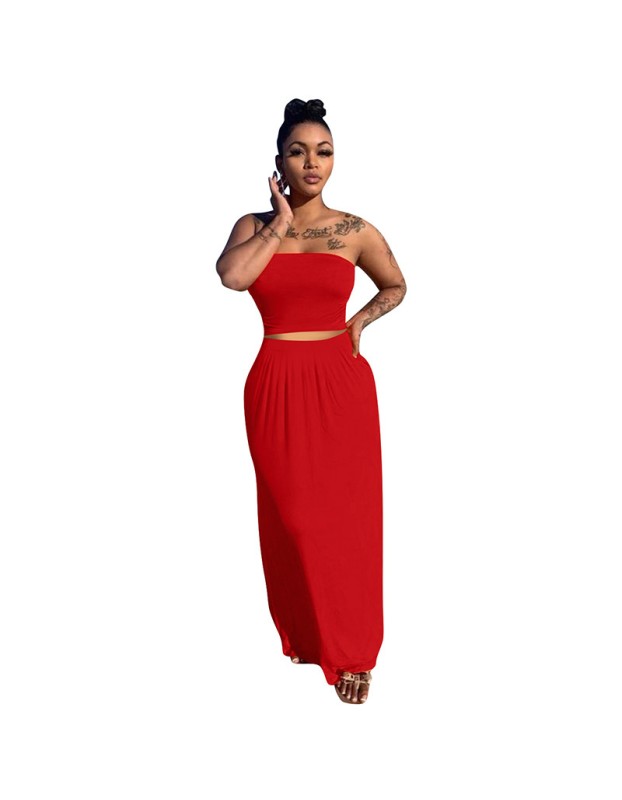 two piece set top and skirt summer women clothing M30136
