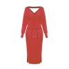 Autumn And Winter Casual Knit Wool Dress Women Clothing DM1902