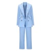 Large Lapel Office Set Casual Straight Long Pants Suit  Blazer Women LQ159