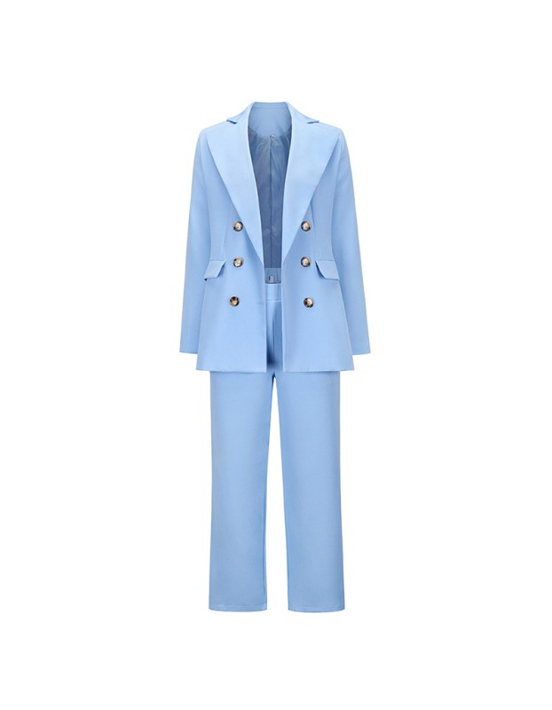 Large Lapel Office Set Casual Straight Long Pants Suit  Blazer Women LQ159