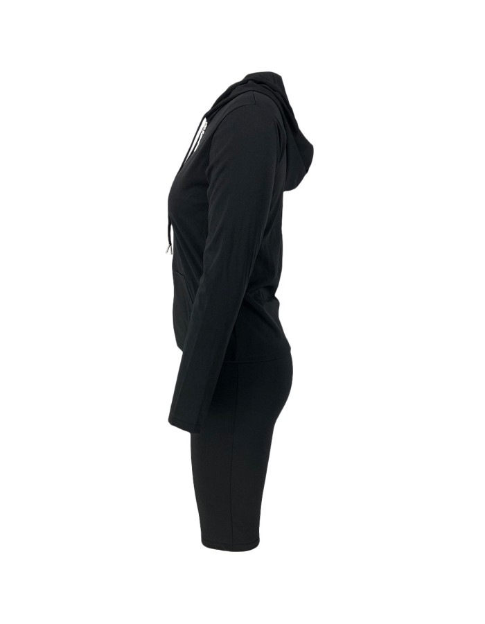S-2XL hooded zipper sweater tights two-piece sports suit 9253