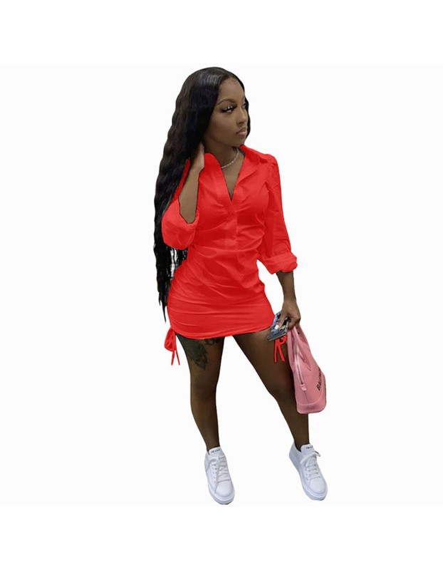 Sexy Short Mini Dress Shirts Dress For Women M013