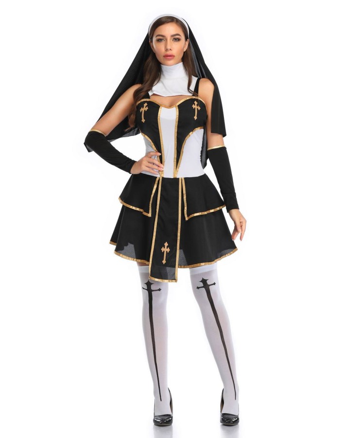 Halloween Party Coplay Nun Costumes for Couple XY40802