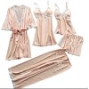 5pcs silk robe women sexy bride dressing gown bridesmaid robe bath Bridesmaid Satin Lace RobesM6059