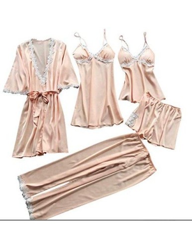 5pcs silk robe women sexy bride dressing gown bridesmaid robe bath Bridesmaid Satin Lace RobesM6059