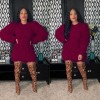 Winter Fashion Fluffy Tassel Warm Sweater 2 Piece Set M8526