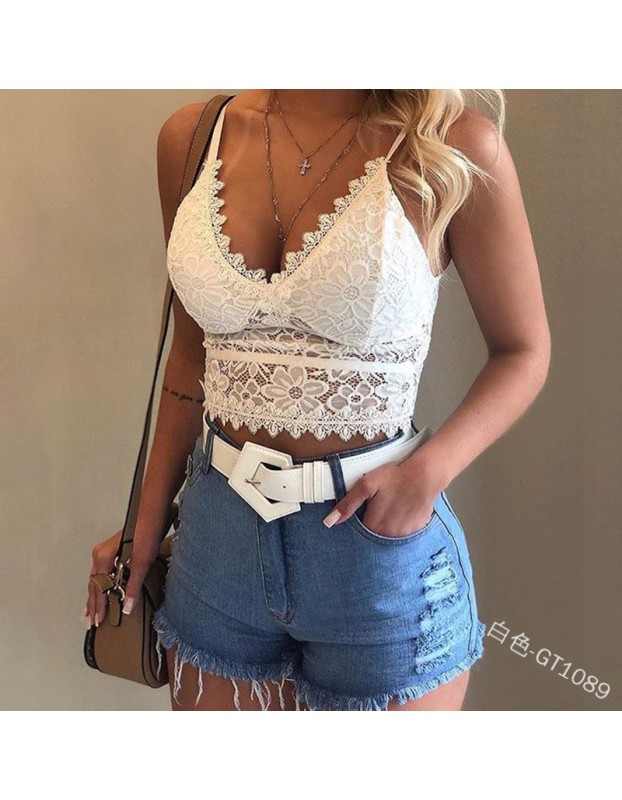Lady Sexy Lingerie Lace Strap Crop Tops m8372
